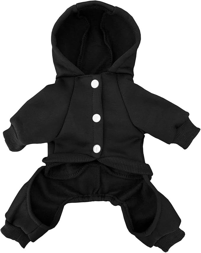 Dog Hoodie Clothes with Pocket 4 Legs Jumpsuit Fleece Sweater Winter Sweat Shirt Warm Cotton Hoodies for Small Dog Medium Large Cat Black 4XL
