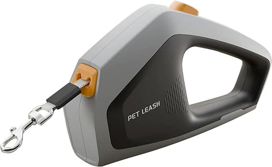 Vivicreate Heavy Duty Retractable Dog Leash – 16ft Strong Nylon Tape Leash for Medium & Large Dogs up to 110 lbs – One-Handed Brake, Pause, Lock – for Walking, Training (Gray)