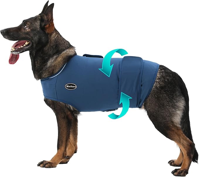 Dog Anxiety Vest, Skin-Friendly Thunder Jacket for Dogs, Dog Calming Shirt for Thunder, Fireworks, Vet Visits and Separation - Keep Pet Calm Without Medicine, Fit for Small Medium Large Dogs