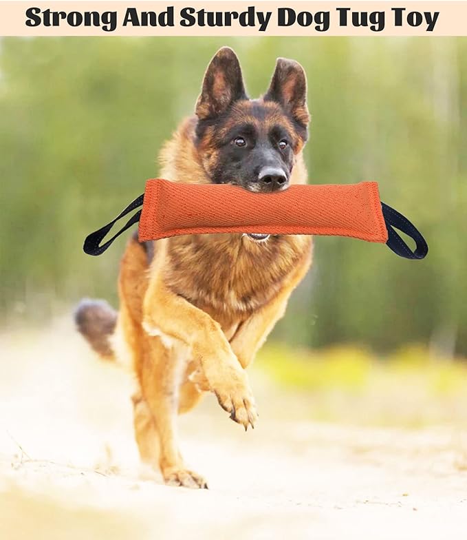 Clysoru Dog Tug Toy Dog，Double Pack Tough Jute Bite Pillow Training Equipment - Puppy to Large Dogs Interactive Toy.
