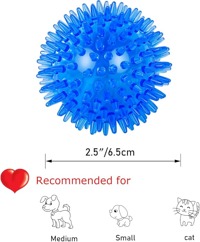 Dog Balls Pet Toys for Small Medium Dogs Clean Teeth and Training Squeaky Balls(3 Pack)