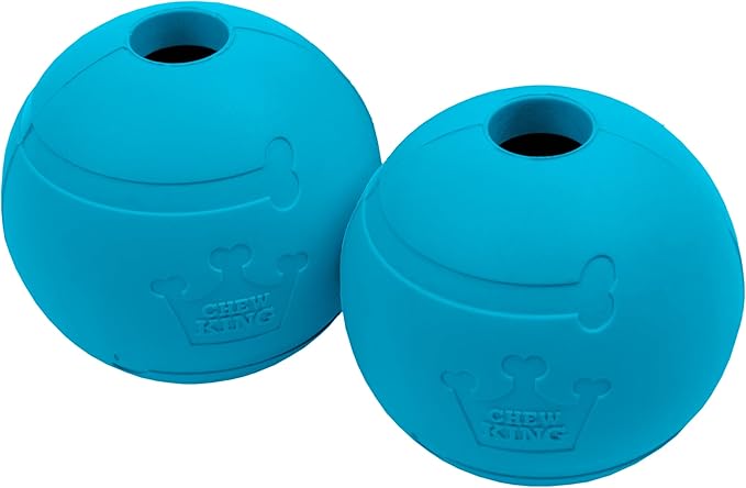 Chew King Flavored Rubber Ball Collection, 3 Inch Peanut Butter Flavor Rubber Balls 2-Pk