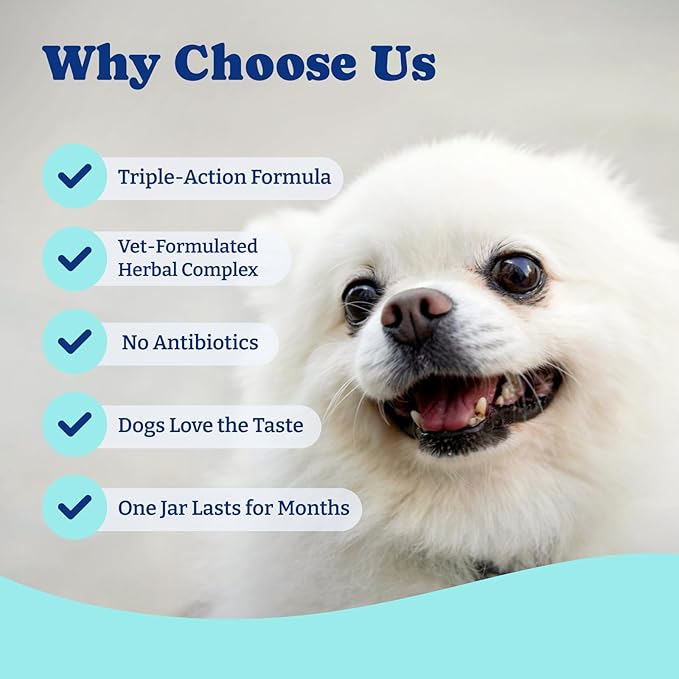 Tear Stain Support Soft Chews for Dogs – for Eye Health, Vision & Immune Support, Tear Stain Relief - Superfood Blend with Lutein & Omega-3, Vet-Formulated – 120 Count, Duck & Pear Flavor