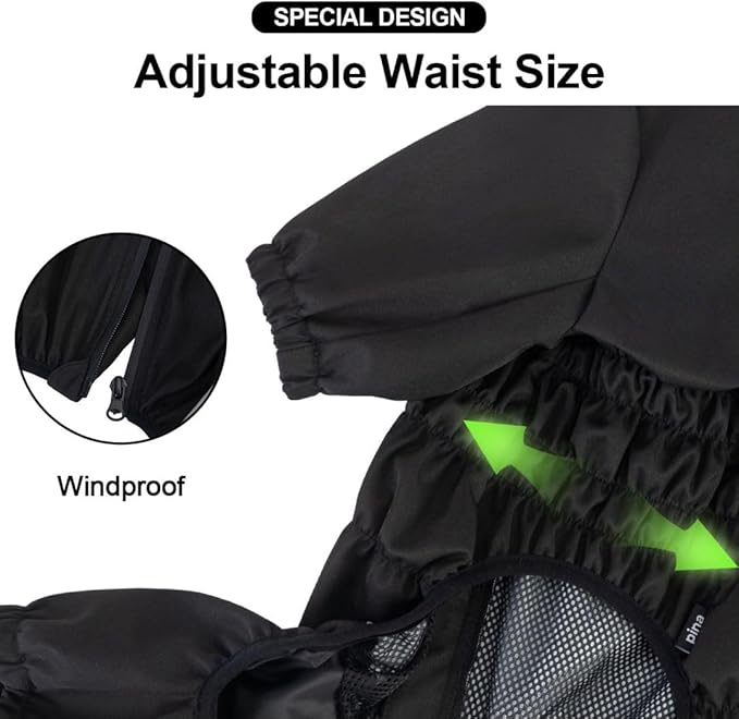 PINA Lightweight Dog Raincoat with Hood, Jacket Poncho - Waterproof Dog Jacket with Leash Hole, Reflective Strap and Pocket for Wet Weather, Full Wrap Design for Full Protection