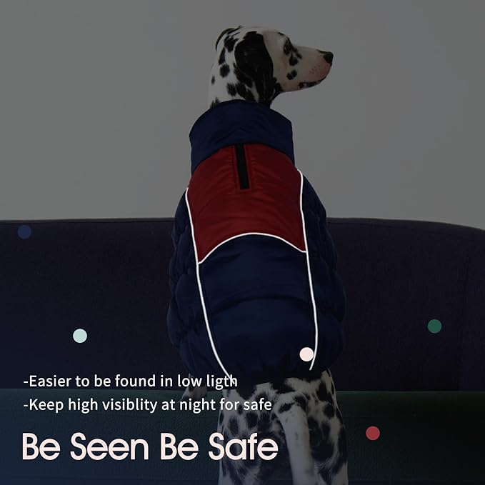 IECOii XXL Winter Coat for Large Dogs, Fleece Waterproof Jacket, Extra Large Zippered Puffer Vest for Male Female Dogs, XX-Large