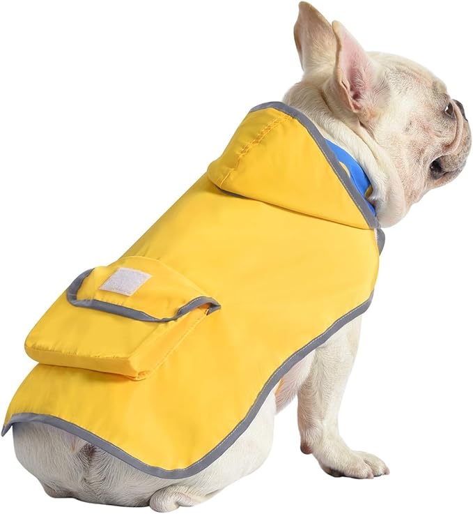 HDE Reversible Dog Raincoat Hooded Slicker Poncho Rain Coat Jacket for Small Medium Large Dogs Ducks Yellow - M