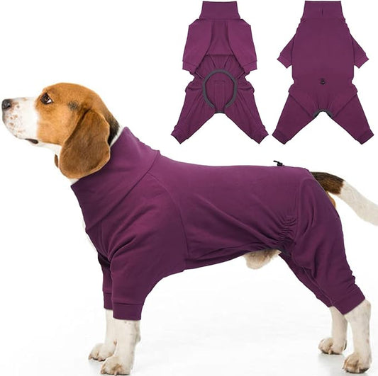 Dog Winter Coat Soft Fleece Pullover Pajamas, Fullbody Dog Cold Weather Jacket, Warm Pullover Doggie Winter Thermal 4-Legged Onesie Jumpsuit,High Collar Snowsuit Sweater for Dogs