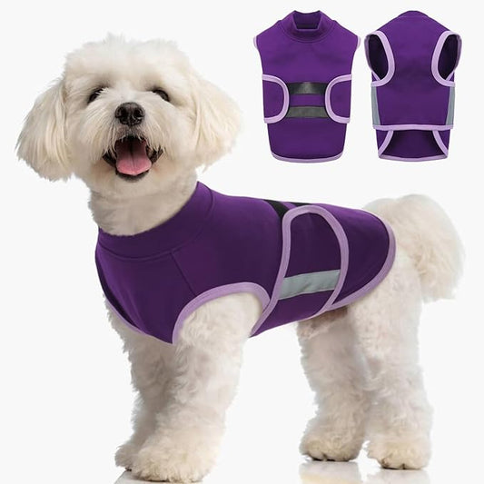 MIGOHI Dog Anxiety Relief Coat,Comfort Anxiety Vest for Dogs,Adjustable Dog Anxiety Calming Wrap for Fireworks,Thunderstorms,Travel, Separation,Anxiety Jacket for Small Dogs, XS,Purple