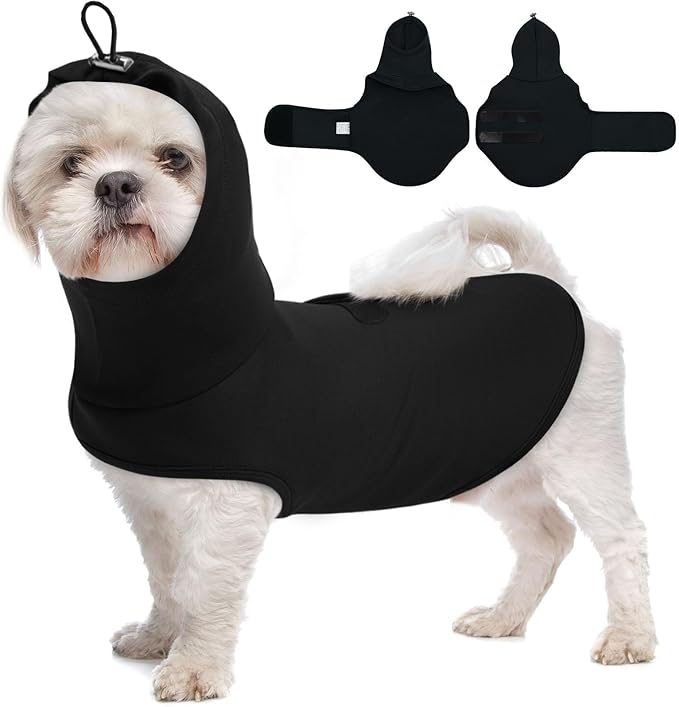 Dog Anxiety Vest for Small Dogs-XS,Sleeveless Calming Shirts Adjustable Chest | New Places,Social Stress,Warp Body to Relief Anxious,Breathable for All-Seasons(Black)