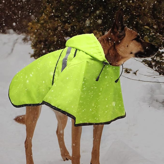 Candofly Dog Raincoat Hooded Poncho - Adjustable Waterproof Dog Rain Jacket Lightweight Reflective Dog Rain Coat Pet Slicker for Small Medium Large Dogs (X-Large, Green)
