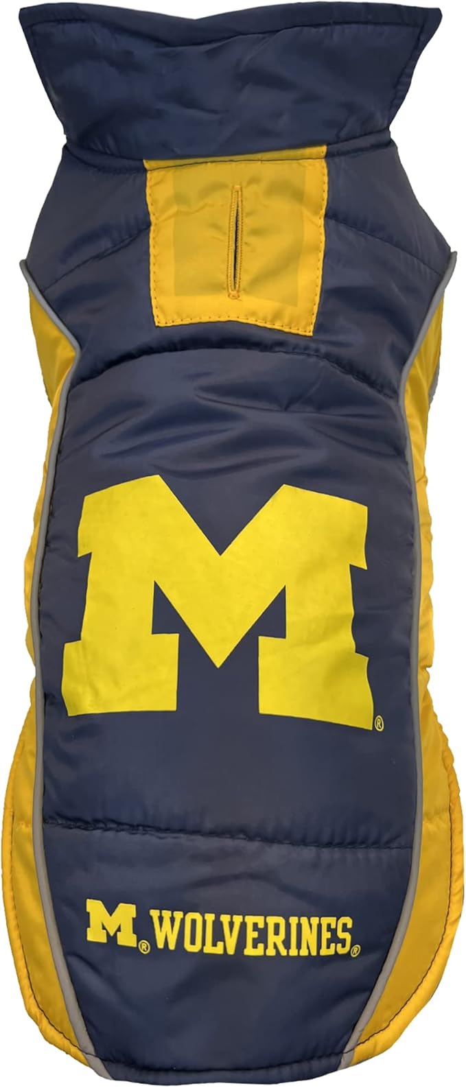 Pets First Collegiate Michigan Wolverines Puffer Vest for Dogs & Cats. Size Medium. Warm, Cozy, and Waterproof Dog Coat, for Small and Large Dogs/Cats.
