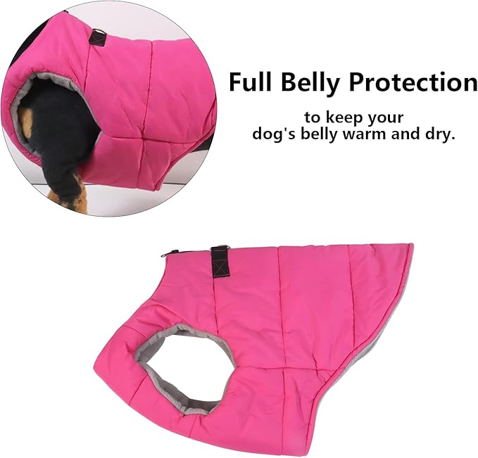 Dog Bulldog Clothes Dog Cotton Padded Coat Thick Winter Warm Vest Waistcoat Cold Weather Jacket Clothing for French Bulldog Coat-Pink-XL