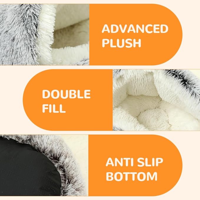 Lapcatz Nest Bed, 2026 Upgraded Cat Beds for Indoor Cats, Portable Fluffy Pet Bed, Durable Covered Cat Bed for Indoor Use, Soft Puppy Bed for Pet Owners (Green, Large)