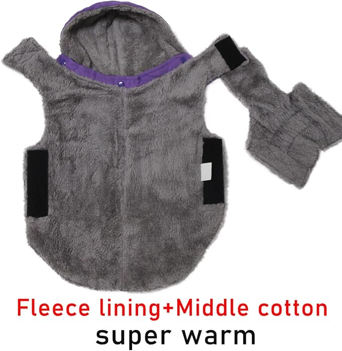 Fleece Dog Hoodie for Small Dogs Super Warm Puppy Jacket for Cold Winter Dog Coats,Purple S