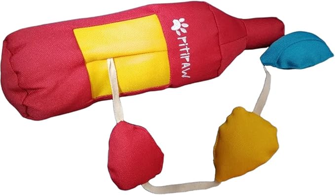 3-in-1 Eco-Friendly Dog Squeaky Toys for Medium Small Puppy Breed Dogs, Dog Toys for Beagle Corgi Frenchie to Keep Them Busy Snuffle Toy for Dogs with Treat Dispenser Tug off Toy Play, Bottle-Shaped