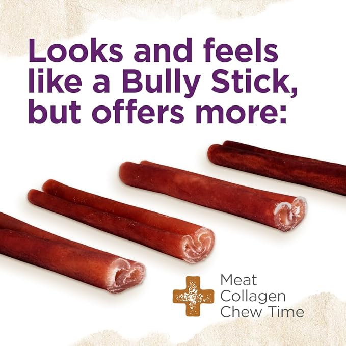 Natural Farm Odor-Free Super Collagen Dog Chews (6-Inch, 10-Pack) The First Ever Real Bull Sticks Alternative: 100% Natural Angus Hide Collagen Treats - More Protein, More Chew Time for All Dogs