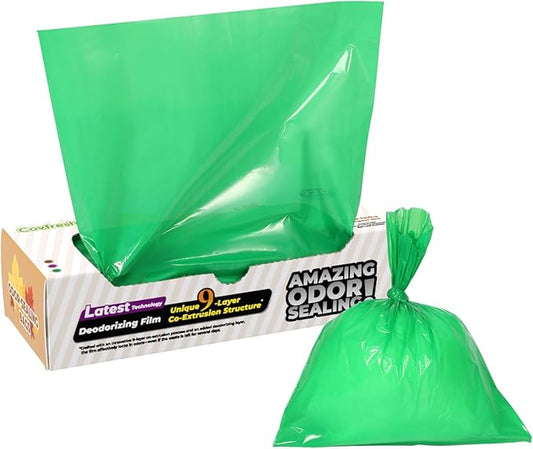 Odor-Sealing Dog Poop Bags M, 220 Count | Unscented & Durable Disposable Waste Bags for Pet Waste, Home & Travel Use (Green)