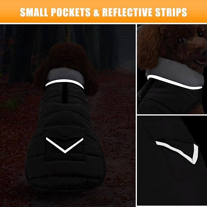 iBuddy Dog Winter Coats with Fleece Vest,Waterproof Warm Dog Snow Jacket Windproof, Reflective Adjustable Pet Dogs Cold Winter Coat for Dogs Girl Boy