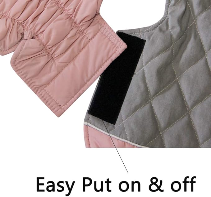 Reversible Dog Coats for Large Dogs Waterproof Warm Dog Jacket for Cold Winter,Pink and Grey XXL