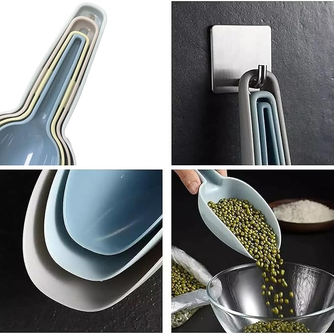 Plastic Scoops for Canisters Pack of 4, Plastic Scoop for Ice Cubes, Flour Scoops Dry Goods Coffee Beans & Cereals