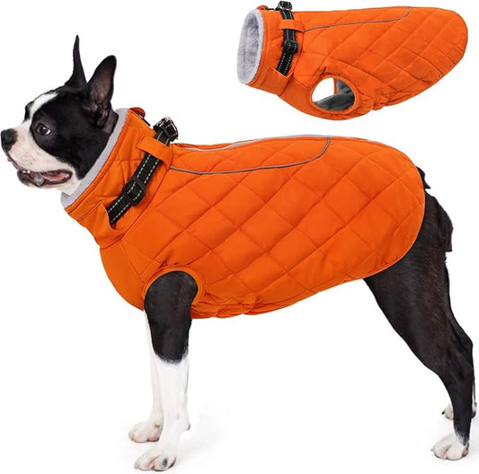 AOFITEE Small Dog Winter Coat, Waterproof Dog Winter Jacket with Zipper & Fleece Collar, Reflective Dogs Puffer Jacket, Small Pet Snow Coat Snowsuit for Yorkshire, West Highland