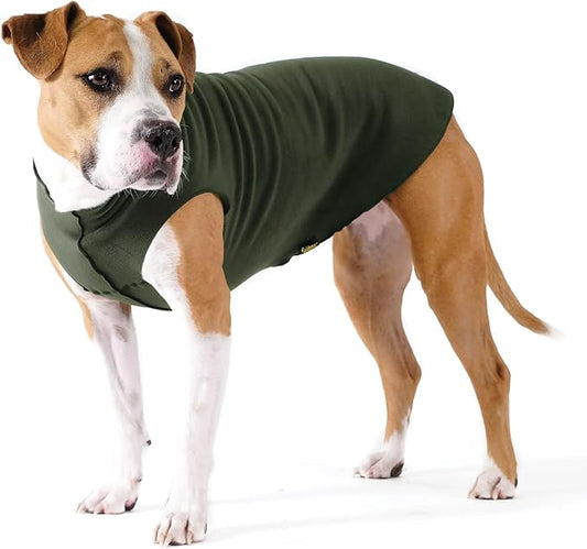 Goldpaw Stretchy Fleece Jacket for Small Dogs - Super Soft, Warm Dog Sweater - Pet Sweater Vest for Fall and Winter - Canine Clothes Made in The USA - Machine Washable - Hunter Green - Size 10