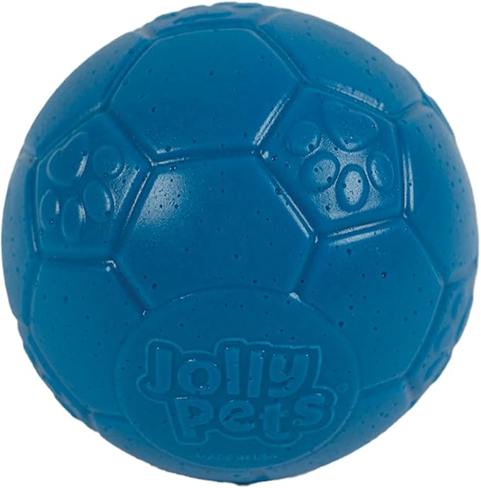 Jolly Pets Mini Jolly Soccer Ball; Floating-Bouncing Dog Toy; 4" Ocean Blue