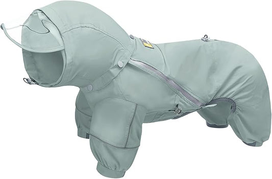 WOOFO Full-Coverage Dog Raincoat, Lightweight, Comfortable, Adjustable & Easy to Wear Dog Rain Jacket, Detachable Cap, Reflective Strip (Mint, 2XL)