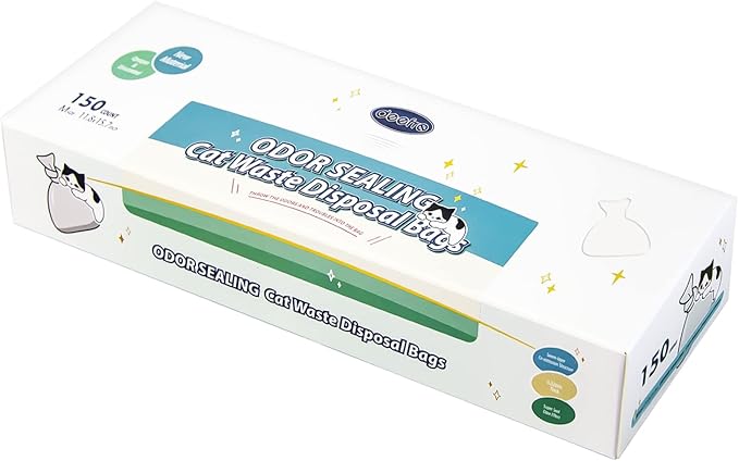 Odor Sealing Waste Disposal Bags L/120 Count Cat Litter Bags Unscented Cat poop bags Large Capacity Diaper Disposal or Pet Waste Bags[Color:White]