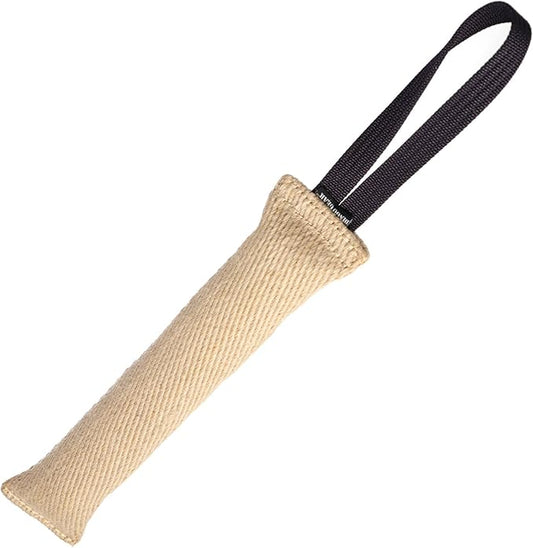 Dingo Gear Tug Toy for Dog Training Agility Tug of War, Jute Dog Bumper with one Handle, Dog Bite Pillow for Aggressive Chewers, 16" S00147