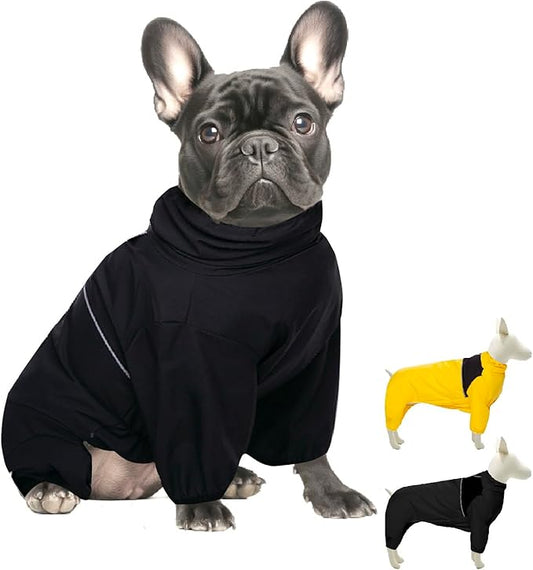 Dog Raincoat,Waterproof Windproof Rain Jacket,All-Weather Jacket,for Small Medium Large Extra Large Dogs (Black, Small)