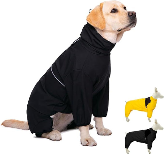 Dog Raincoat,Waterproof Windproof Rain Jacket,All-Weather Jacket,for Small Medium Large Extra Large Dogs (Black, X-Large)