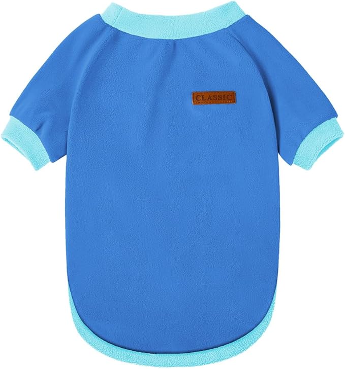 GreenJoy Classic Fleece Dog Sweater – Soft & Warm Stretchy Sweatshirt for Small Dogs & Cats, Cold-Weather Pullover for Everyday Wear (Dark Blue, Medium/Large)