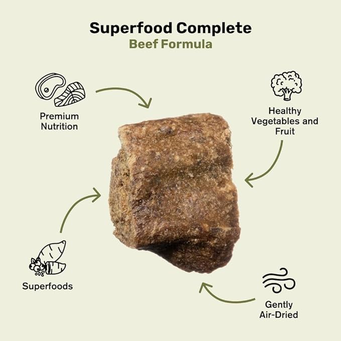 BADLANDS RANCH - Superfood Complete, Adult Dog Food, Air-Dried, High Protein, Zero Fillers, Superfood Nutrition by Katherine Heigl (24 oz., Beef Formula)