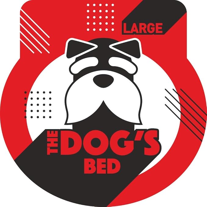 The Dog's Bed Replacement Outer Cover ONLY (Outer Cover ONLY - NO Bed, NO Waterproof Inner) for The Dog's Bed, Washable Oxford Fabric, Large (Blue with Red Piping USA Flag Embroidery & Centre Flag)
