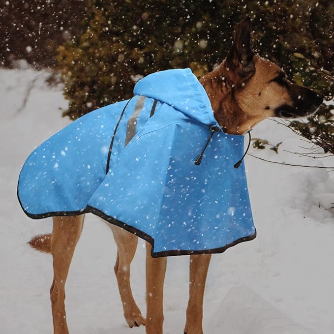 Candofly Dog Raincoat Reflective Dog Rain Jacket Waterproof Hooded Ponch Dog Rain Coat for Small Medium Large Dogs (XX-Large, Sky Blue)
