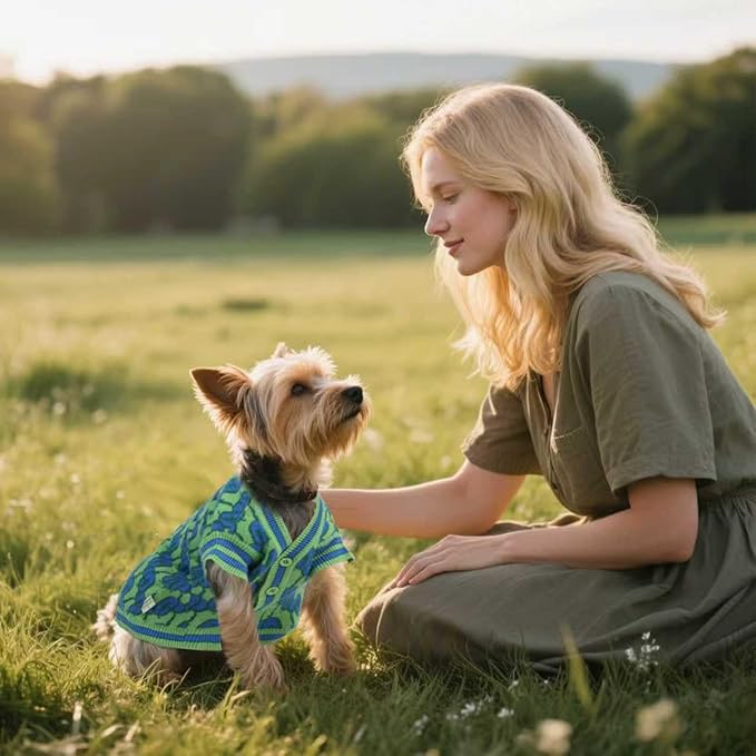 Pet Sweaters for Dogs Boys and Girls, Dynamic Letter Patterned Dog Sweater,Dog Cardigan,Pet Clothes,Pet Knitted Clothing,Fit for Different Seasons and Kinds of Dogs(Green XL)