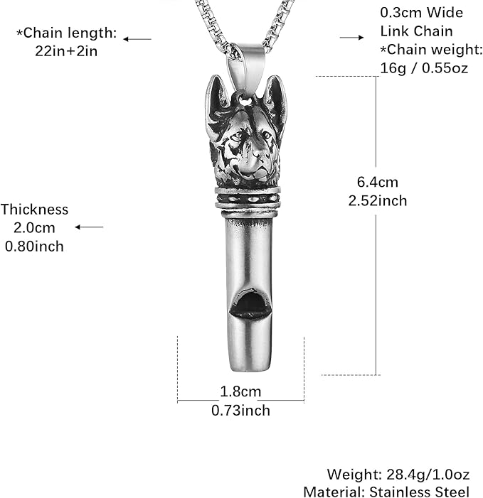 HZMAN Stainless Steel Viking Wolf Head Whistle, 80 Decibel Sports Dog Outdoor Whistle Adventure Gift