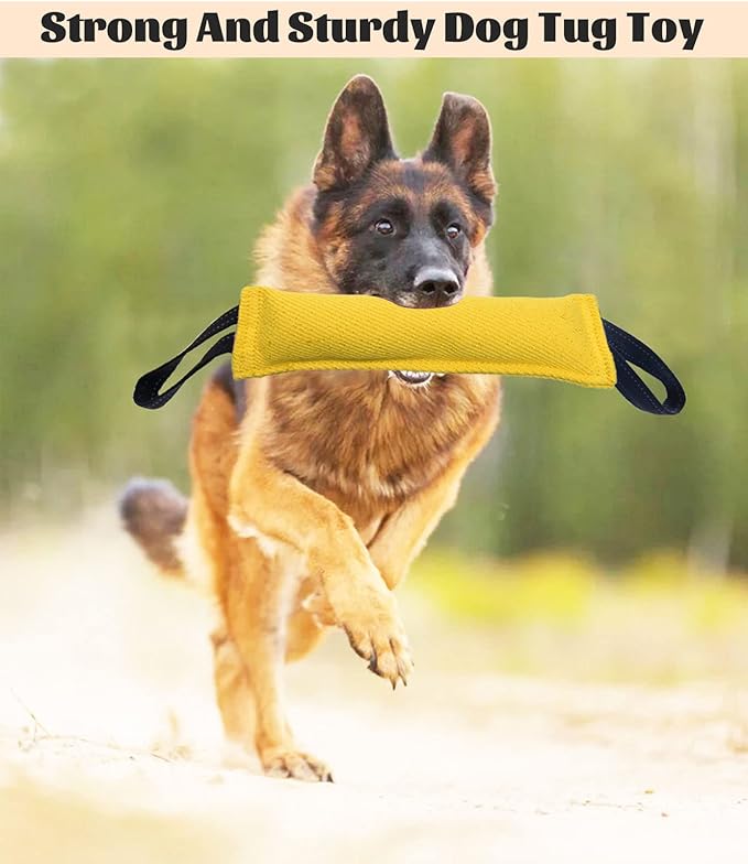 Clysoru Dog Tug Toy Dog，Double Pack Tough Jute Bite Pillow Training Equipment - Puppy to Large Dogs Interactive Toy.