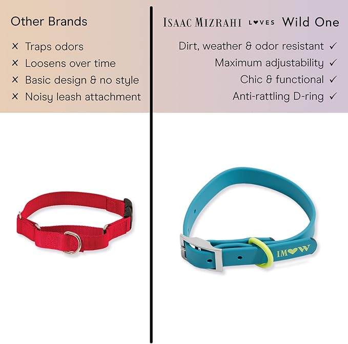 Wild One Dog Collar, Easy-Clean, All Weather Flex-Poly Strap with Metal, Durable, Dirt and Odor Resistant (Hudson, XL)