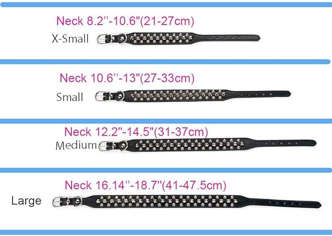 Spiked Dog Collar Soft Pu Leather Mushrooms Rivet Spike Studded Puppy Adjustable Pet Collars for Small Breeds (XS, Dark Blue)