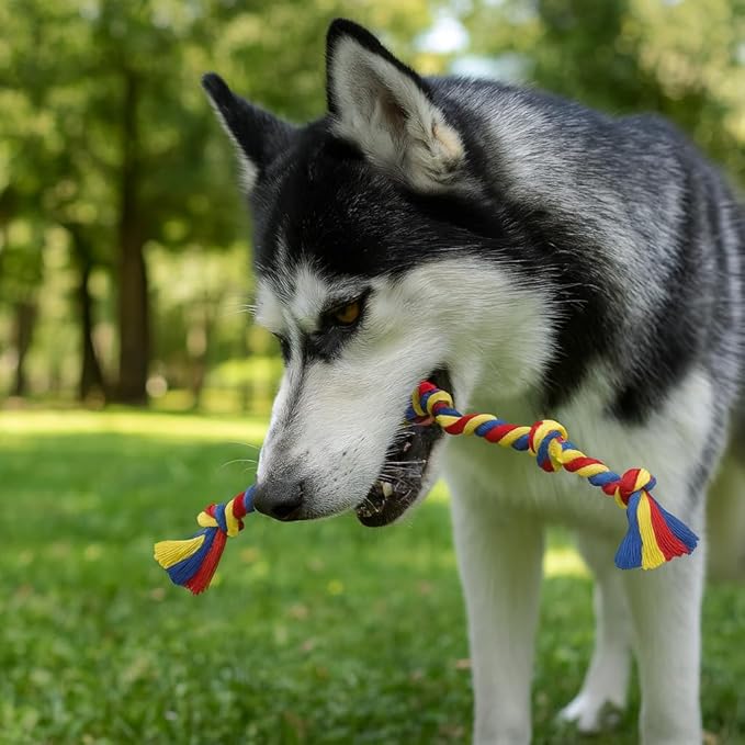 Dog Rope Toys Heavy Chew Toys for Medium & Large Breed Dogs – Durable Rope Toy Set for Teething, Chewing, and Interactive Play(Set of 2 Toys)