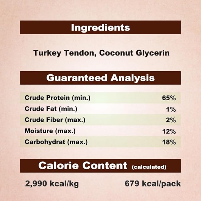AFreschi Turkey Tendons for Dogs, USA-Sourced, Healthy Dog Treats, Rawhide-Free Puppy Chews, Long Lasting, All Natural, Hypoallergenic Dog Treats for Small Breeds, 8 oz Pack Rope (S)