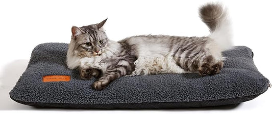 Self Warming Cat Bed Self Heating Pad 24 x 18 inch Thermal Pet mat for Indoor Outdoor Pets Double Filled Cat Mat with Washable Removable Cover Non-Slip Bottom (Dark Gray)