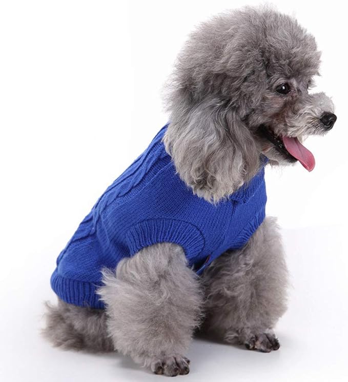 Dog Sweater for Small, Medium, Large Dogs - Warm Winter Classic Turtleneck Pet Clothes Coat for Puppies, Cats - Cute Christmas Sweater for Girls and Boys