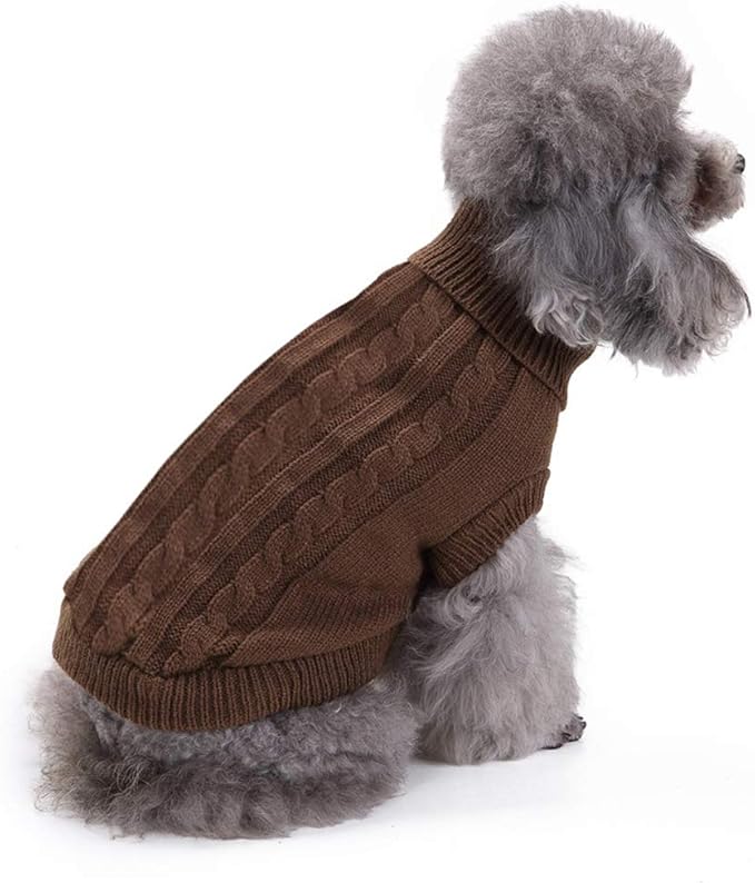 Warm Dog Sweater for Small, Medium, Large Dogs - Cute Winter Classic Turtleneck Pet Sweater for Cats - Christmas Clothes Coat for Girls Boys Puppy