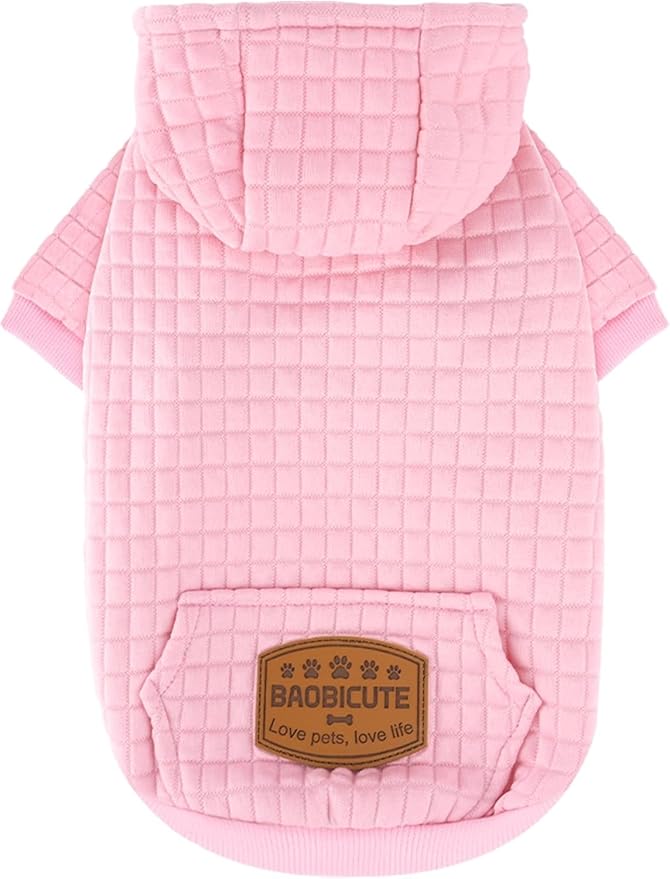 2 Pack Dog Hoodie Sweaters for Small Medium Dogs Warm Dog Clothes for Large Dogs Soft Waffle-Like Laminated Sweatshirt Bulldog (Pink, 3XL (Back: 29.5",Chest: 36.5", Neck: 27"))