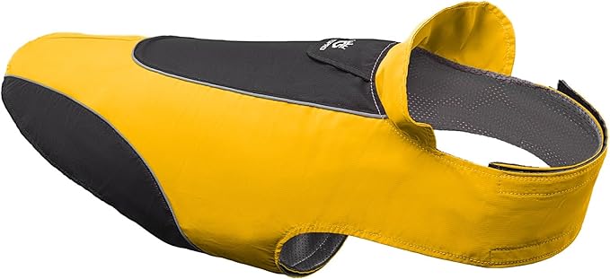 TSPRO Premium Dog Raincoat, Waterproof for Small & Medium Dogs, Reflective for Daily Walks/Outdoor Trips, Easy-Adjust Hook & Loop, Leash Hole (Yellow/Black, M)