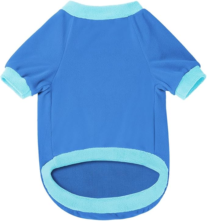 GreenJoy Classic Fleece Dog Sweater – Soft & Warm Stretchy Sweatshirt for Small Dogs & Cats, Cold-Weather Pullover for Everyday Wear (Dark Blue, Large)