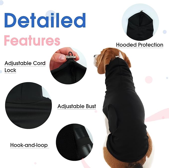 Dog Anxiety Vest for Small Dogs-XS,Sleeveless Calming Shirts Adjustable Chest | New Places,Social Stress,Warp Body to Relief Anxious,Breathable for All-Seasons(Black)